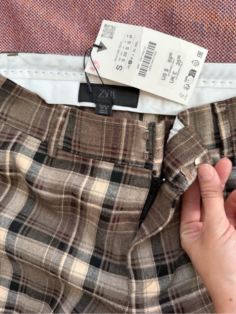 ZARA PLAID PANTS size S - Picture 5 of 12